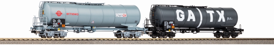 PIKO 58277 - H0 - 2-tlg. Set Knickkesselwagen, Ermewa, GATX, Ep. VI